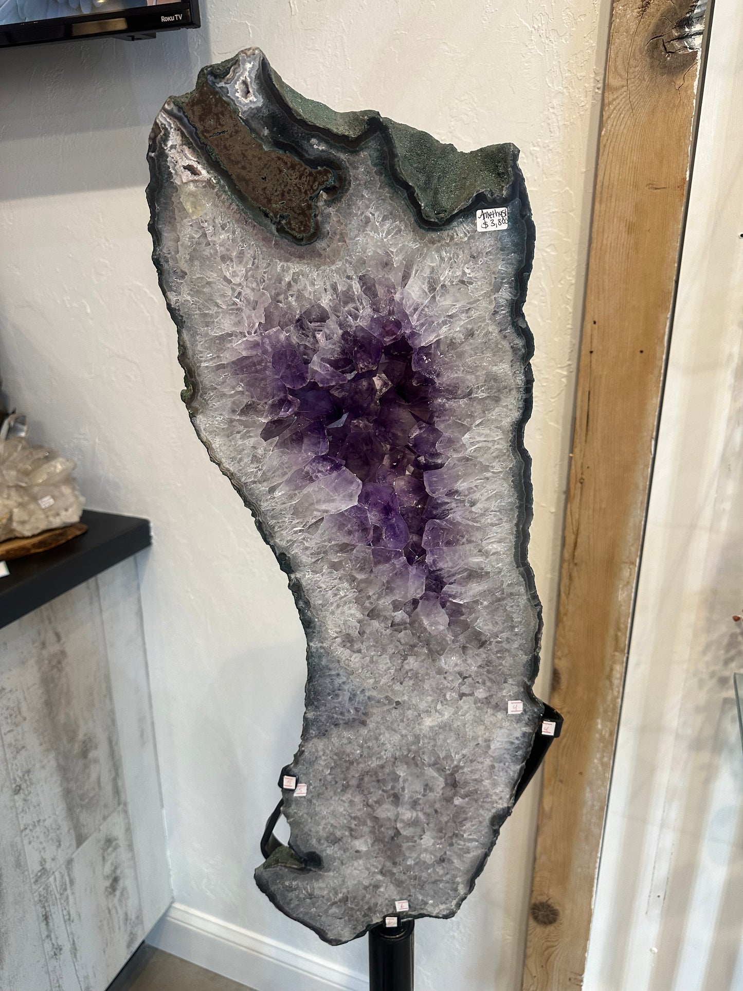 Natural Brazilian Amethyst With Spinning Custom Stand