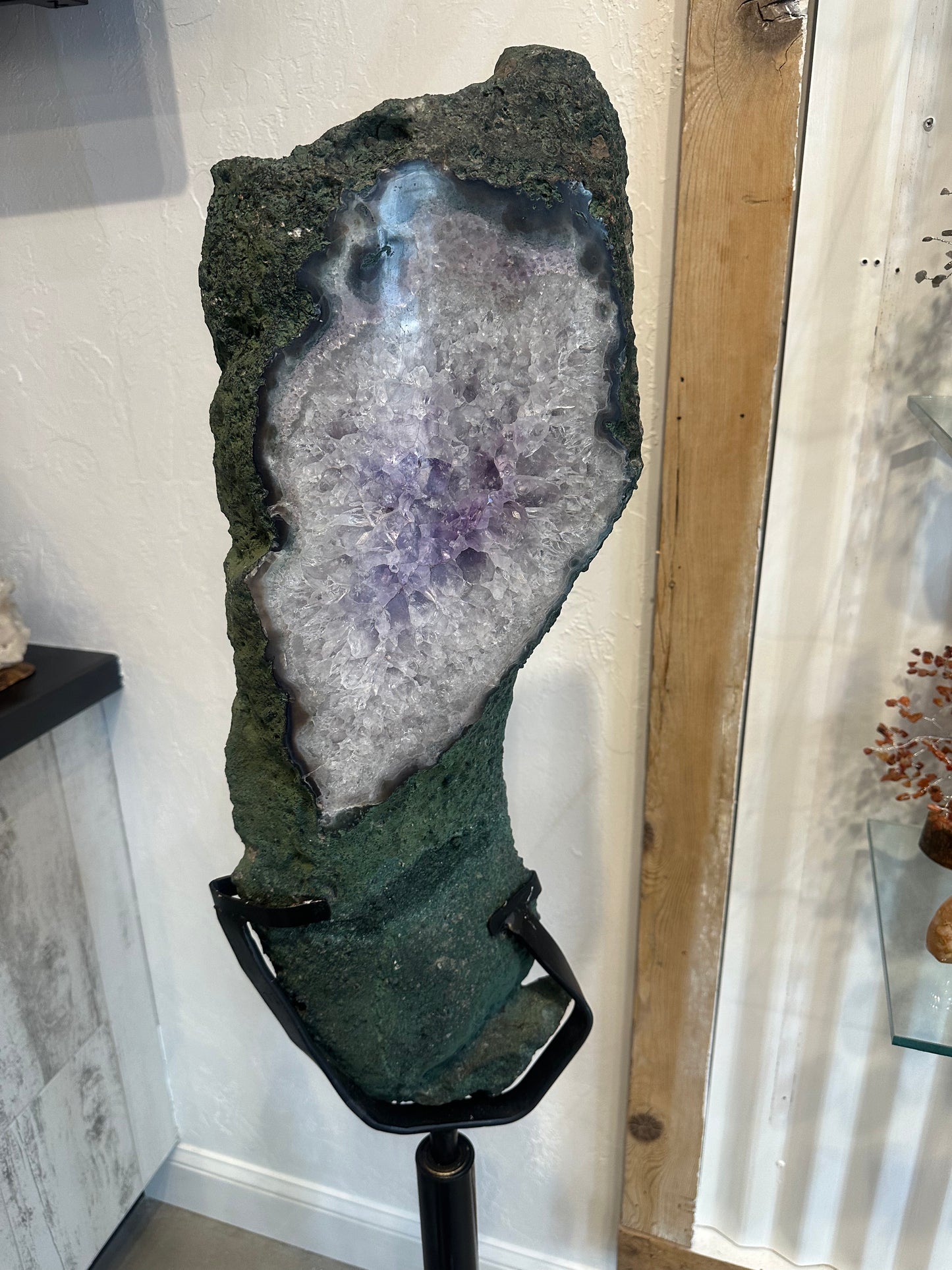 Natural Brazilian Amethyst With Spinning Custom Stand