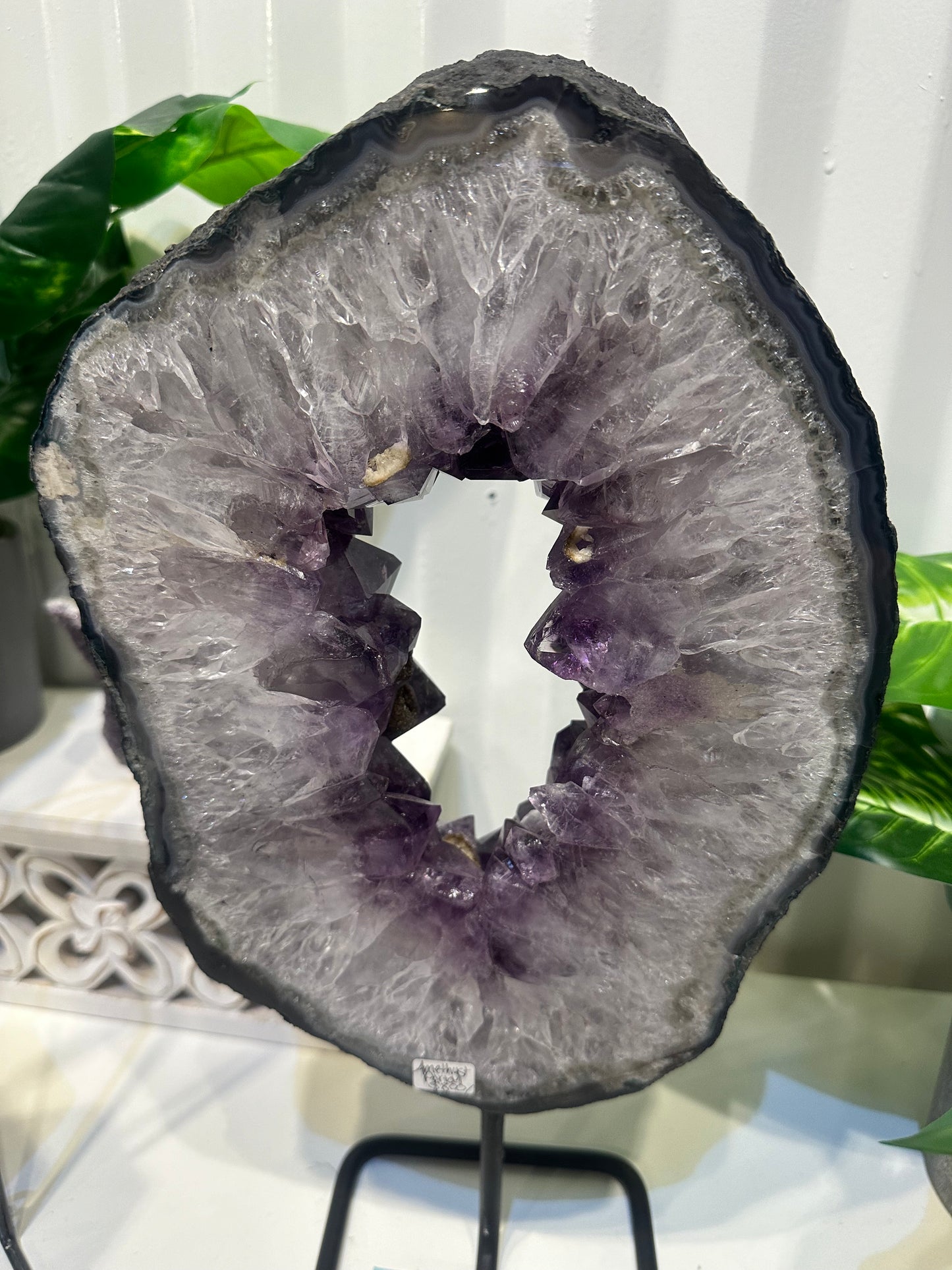 Amethyst Portal On Metal Stand