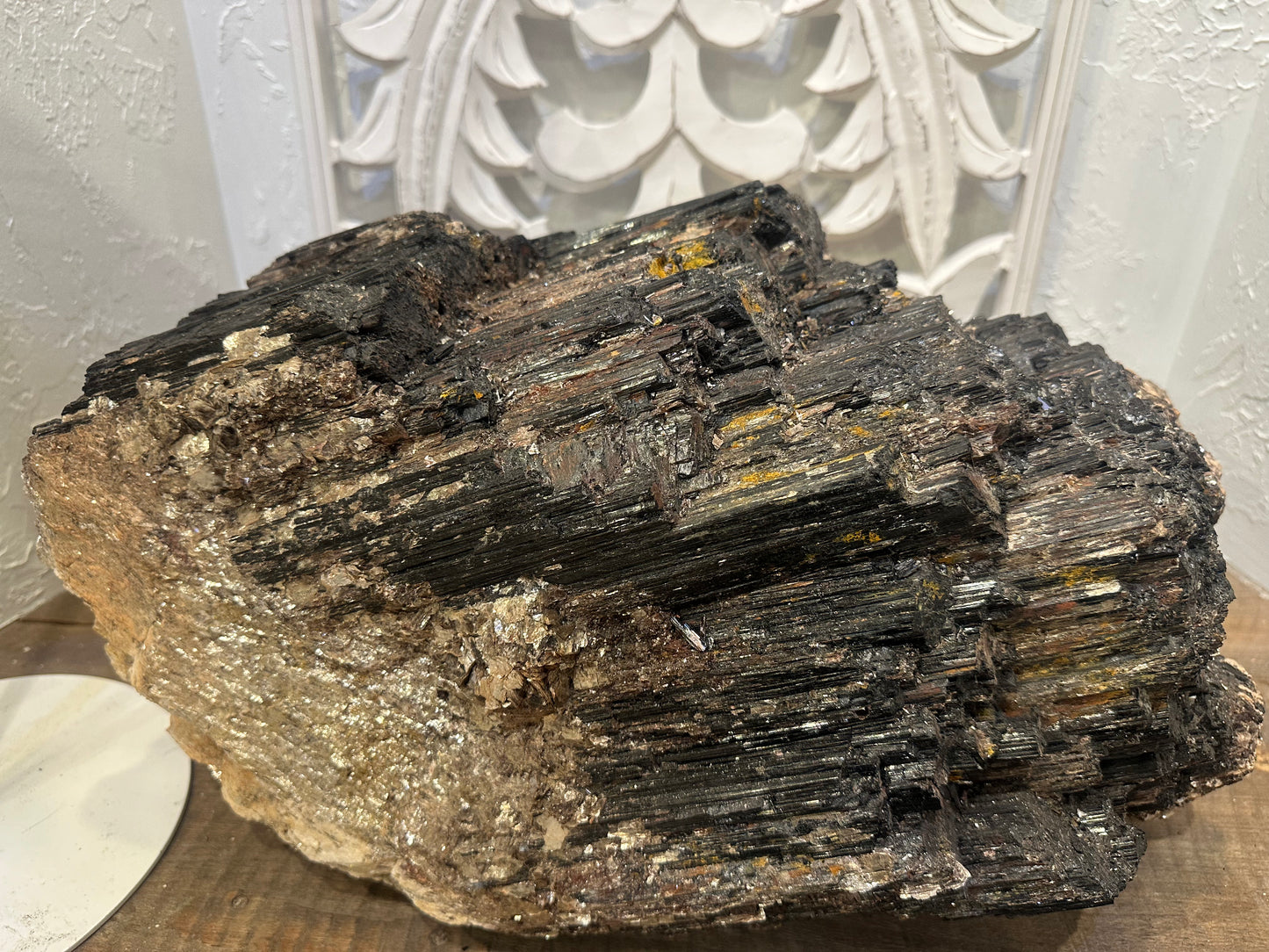 Large Black Tourmaline Chunk With Mica - Brazil