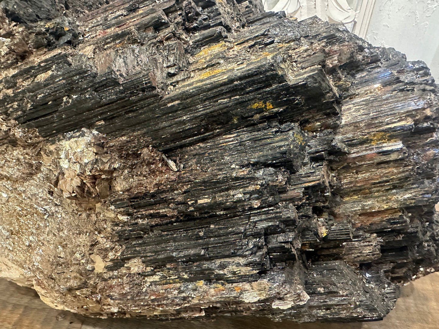 Large Black Tourmaline Chunk With Mica - Brazil