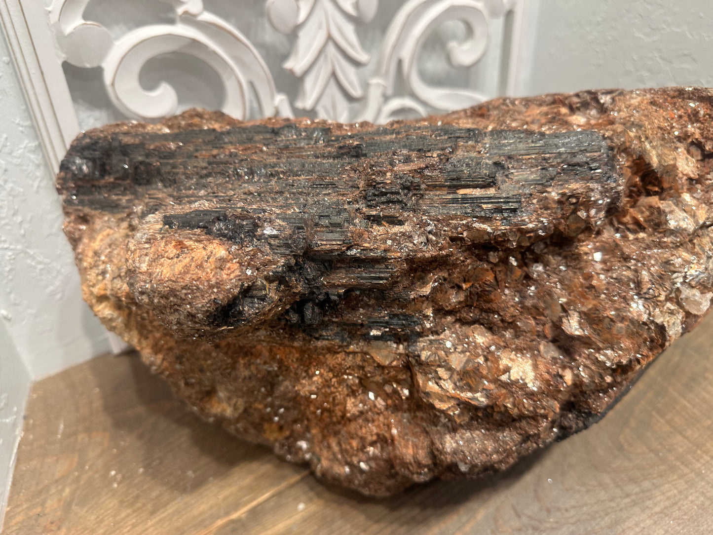 Large Black Tourmaline Chunk With Mica - Brazil