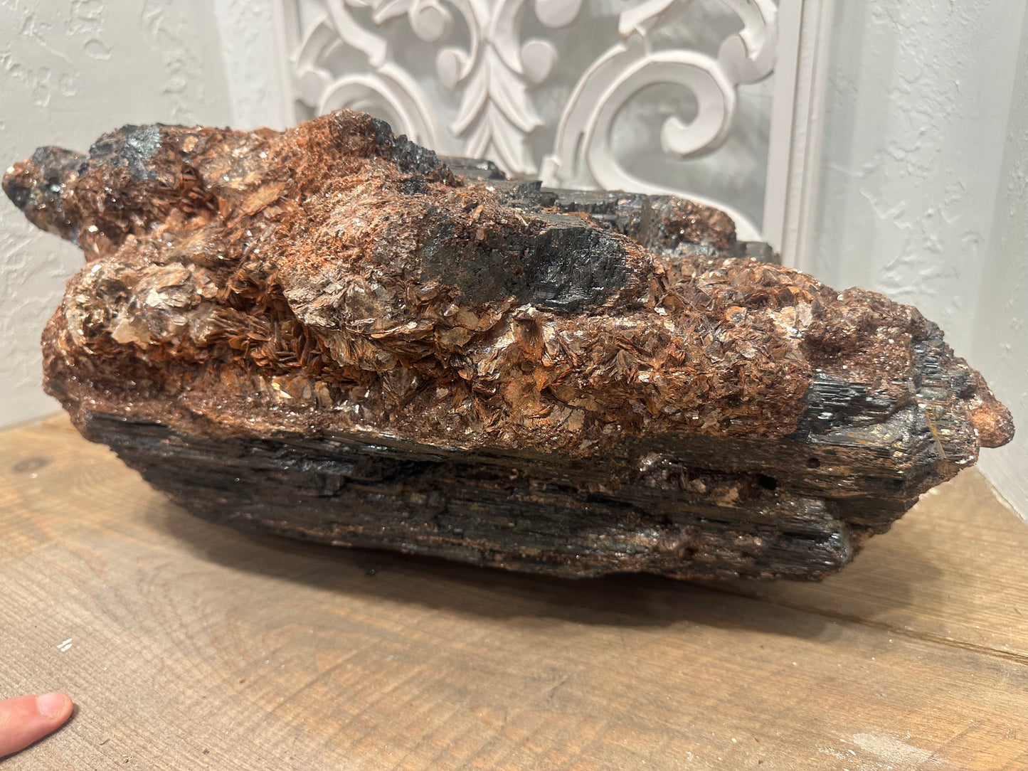Large Black Tourmaline Chunk With Mica - Brazil