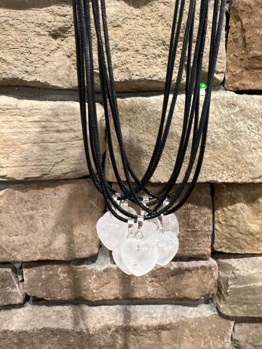 Clear Quartz Heart Necklace