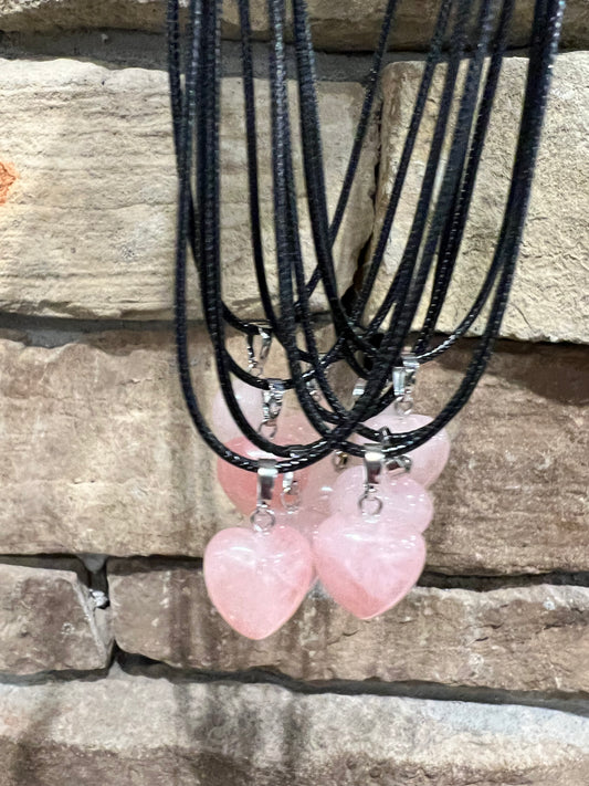 Rose Quartz Heart Necklace