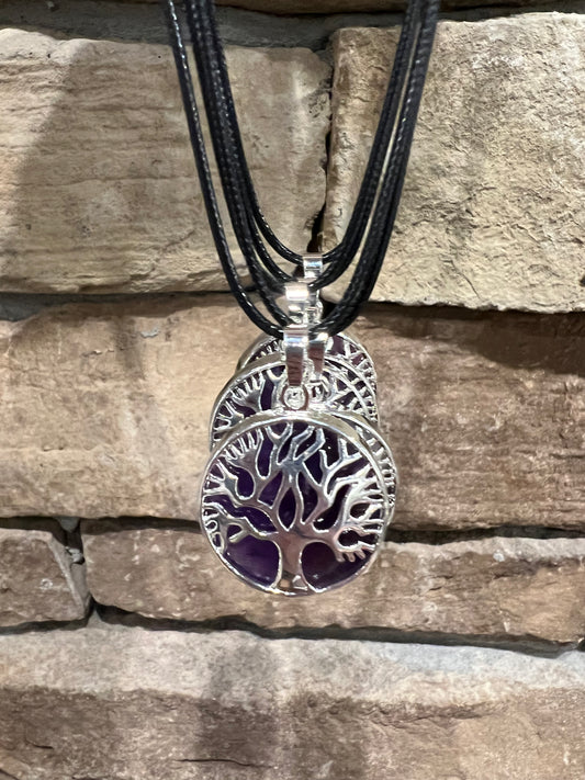 Amethyst Tree Of Life Overlay Necklace
