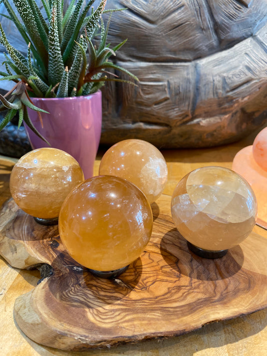 Honey Calcite Sphere