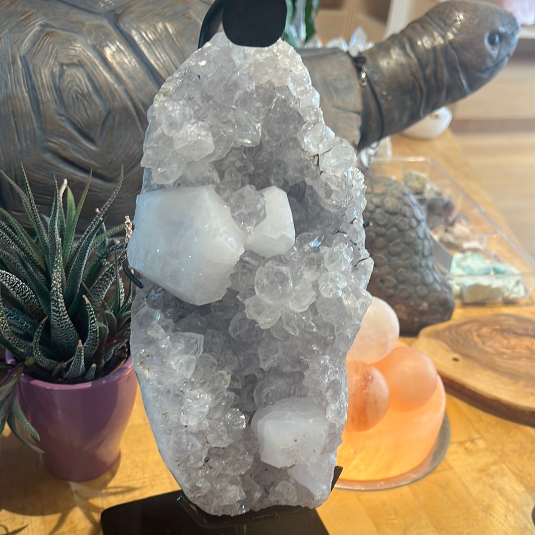 Apophyllite Cluster on Custom Stand