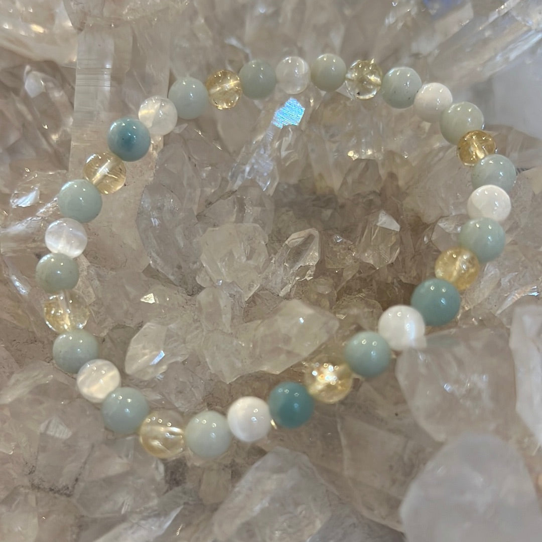 Citrine Amazonite And Selenite Bracelet
