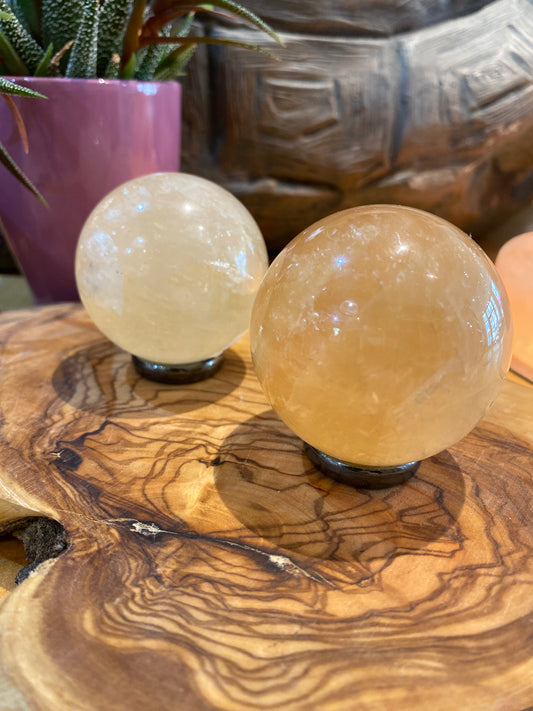 Honey Calcite Sphere