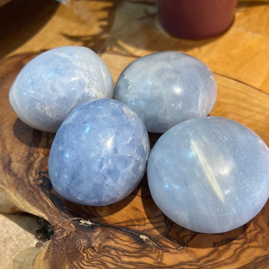 Blue Calcite Palm Stone