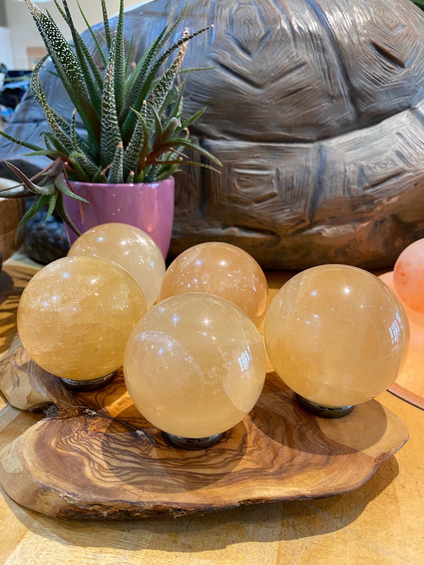 Honey Calcite Sphere