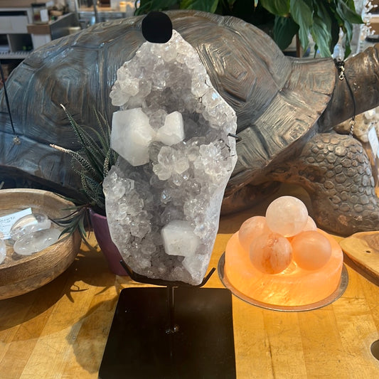 Apophyllite Cluster on Custom Stand