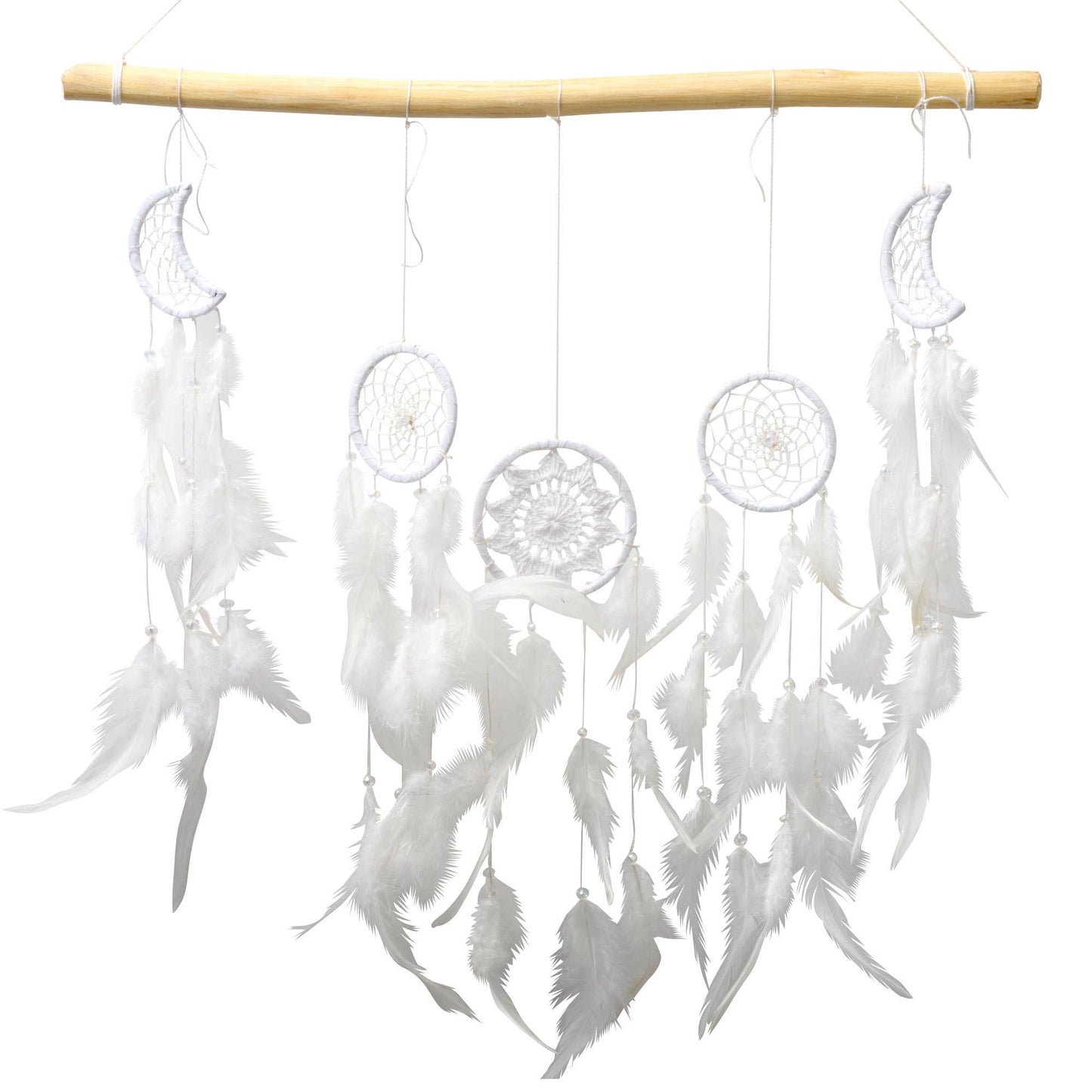Moon Dreamcatchers on Wooden Dowel