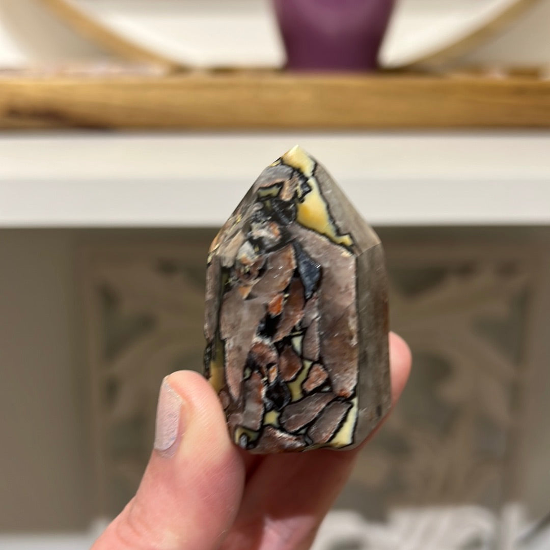 Mosaic Chalcedony Quartz Tower