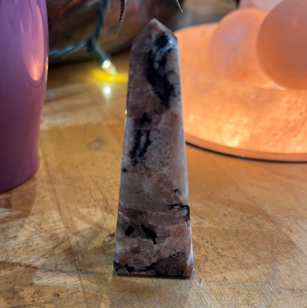 Black Tourmaline On Feldspar Tower