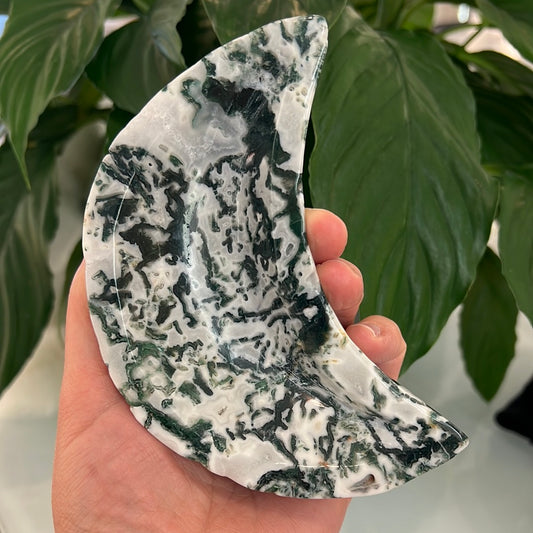Moss Agate Moon Bowl