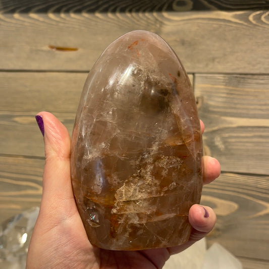 Large Hematoid Quartz Freeform With Black Tourmaline