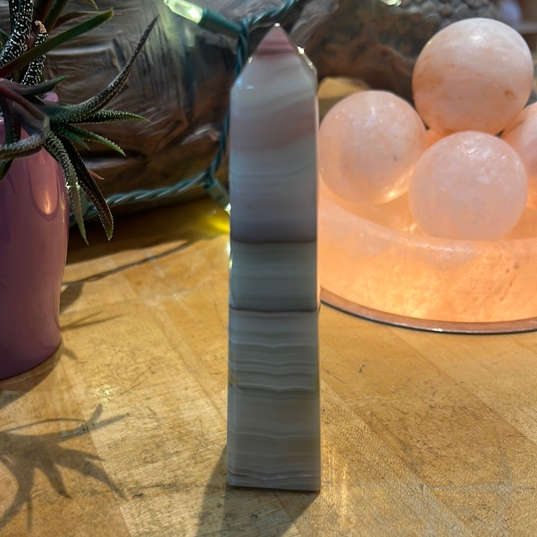 Pink Banded Onyx Tower
