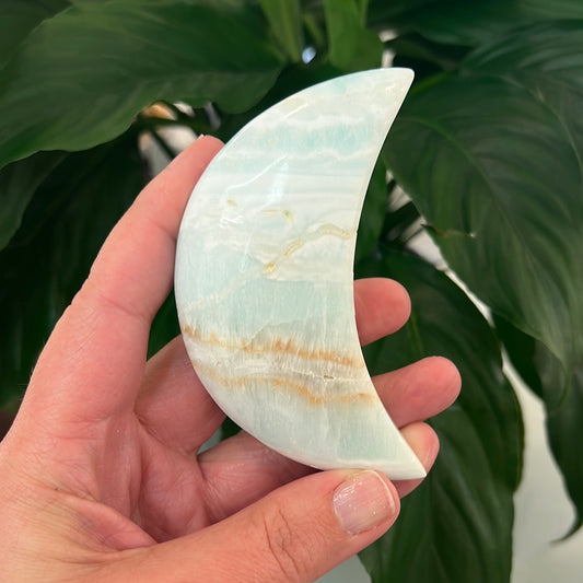 Caribbean Blue Calcite Moon