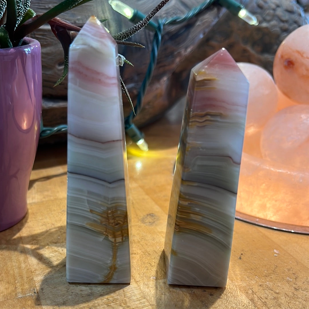 Pink Banded Onyx Tower