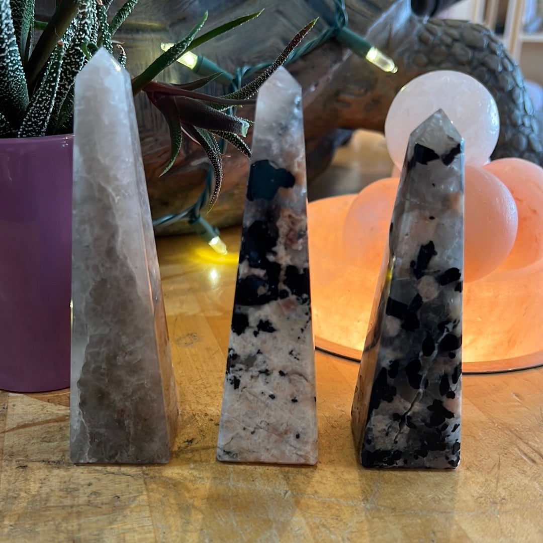 Black Tourmaline On Feldspar