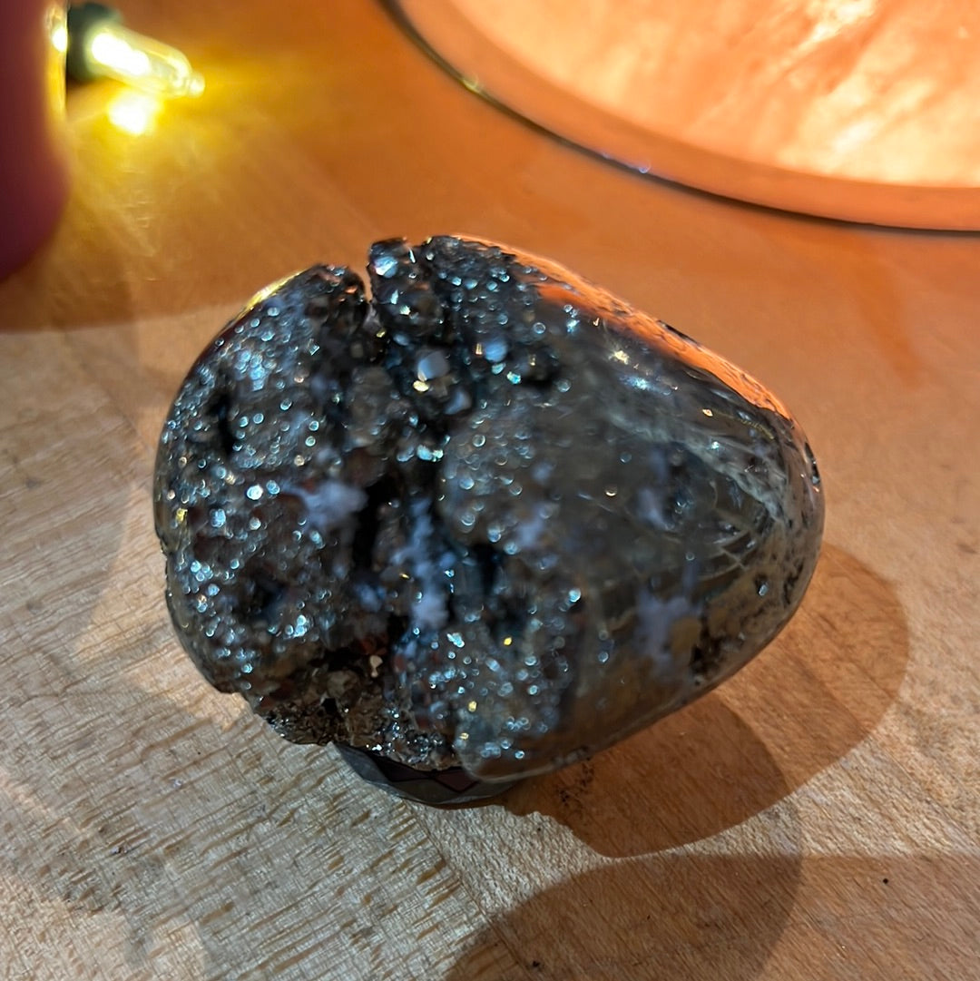Pyrite Egg With Quartz