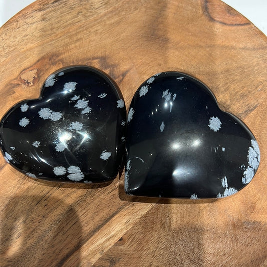 Snowflake Obsidian Heart