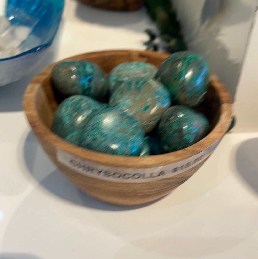 Chrysocolla Palm Stones