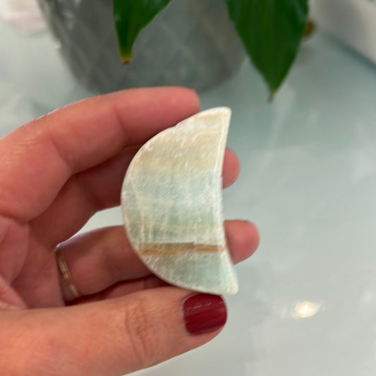 Caribbean Blue Calcite Moon