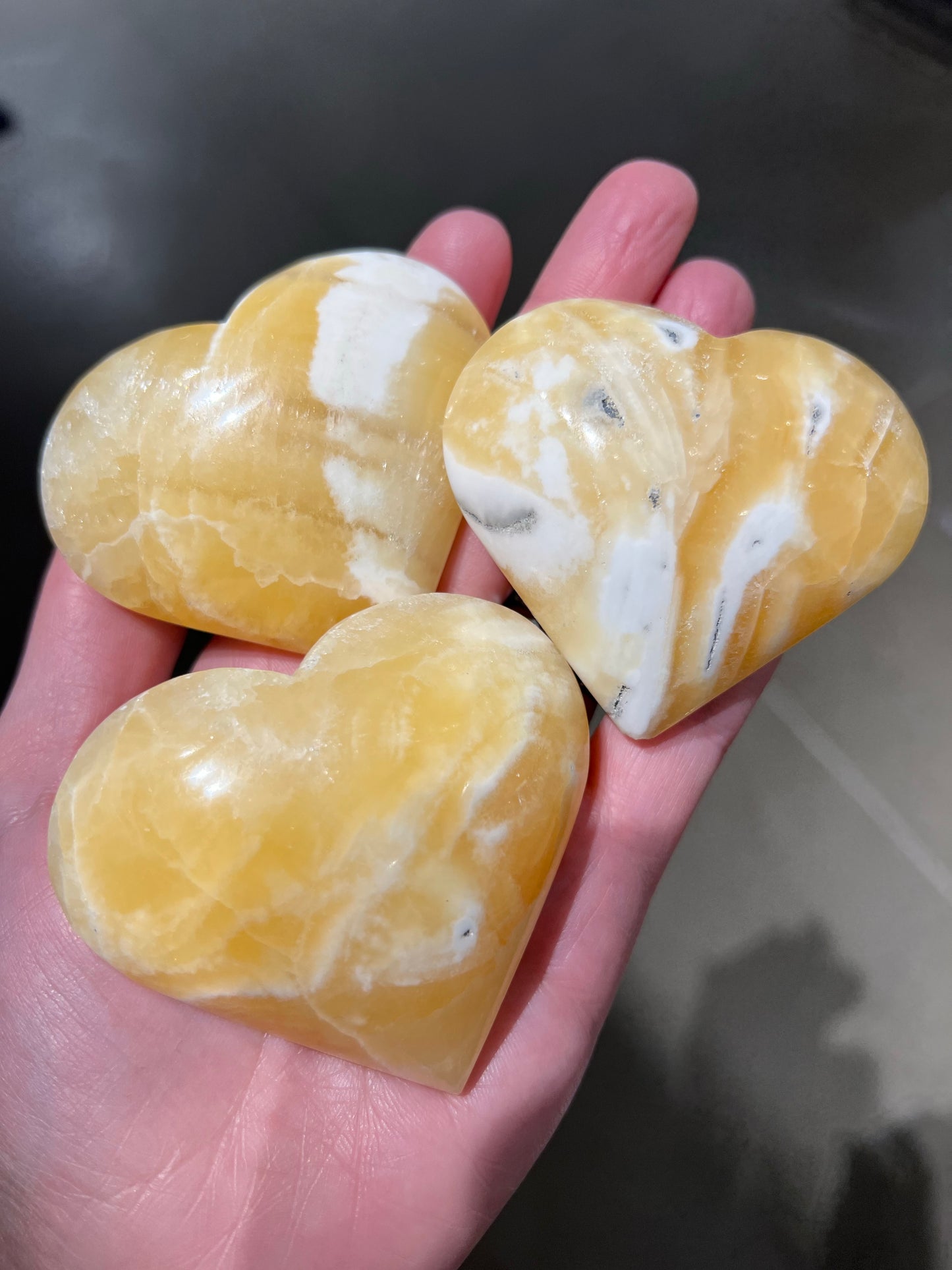 Orange Calcite Hearts