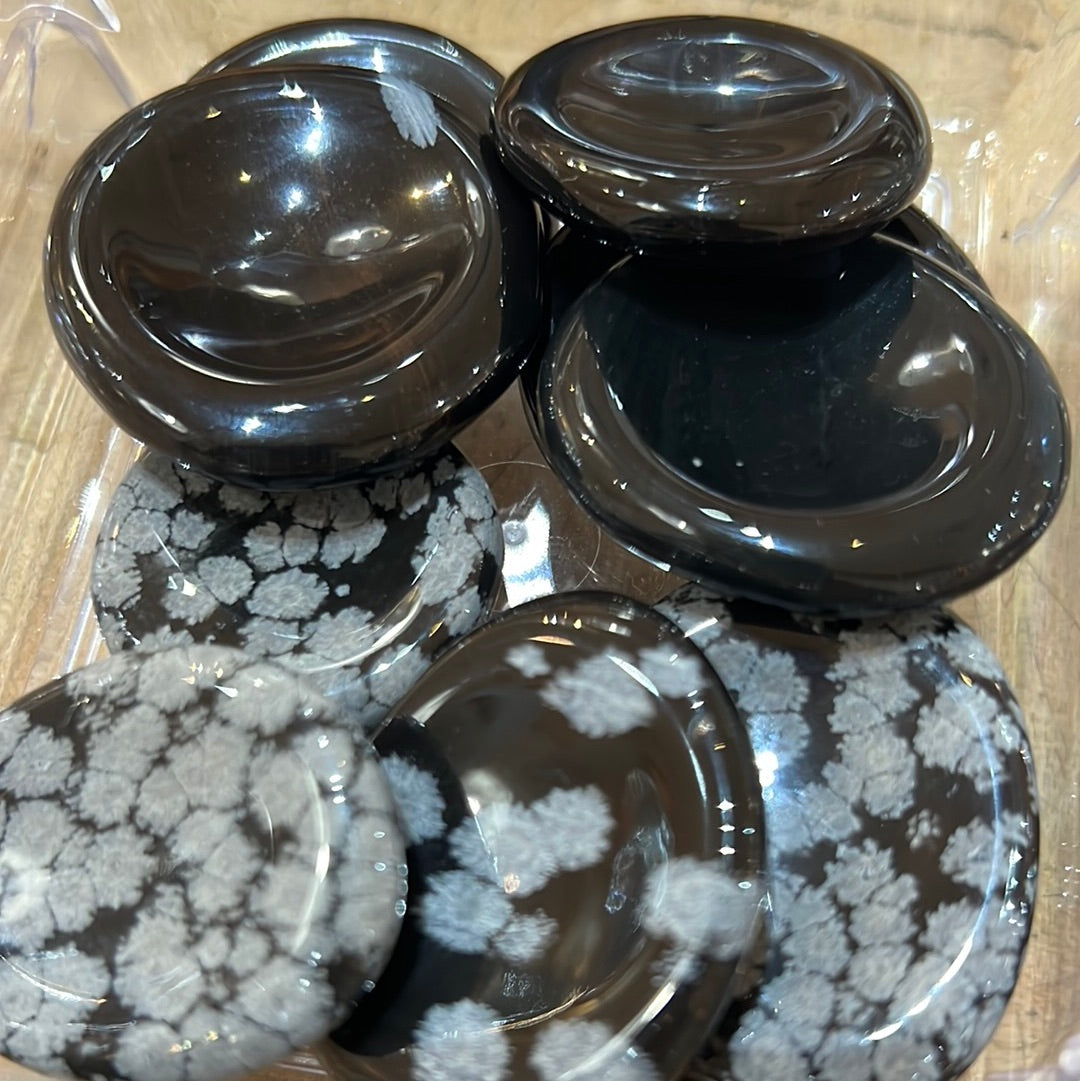 Snowflake Obsidian Worry Stone