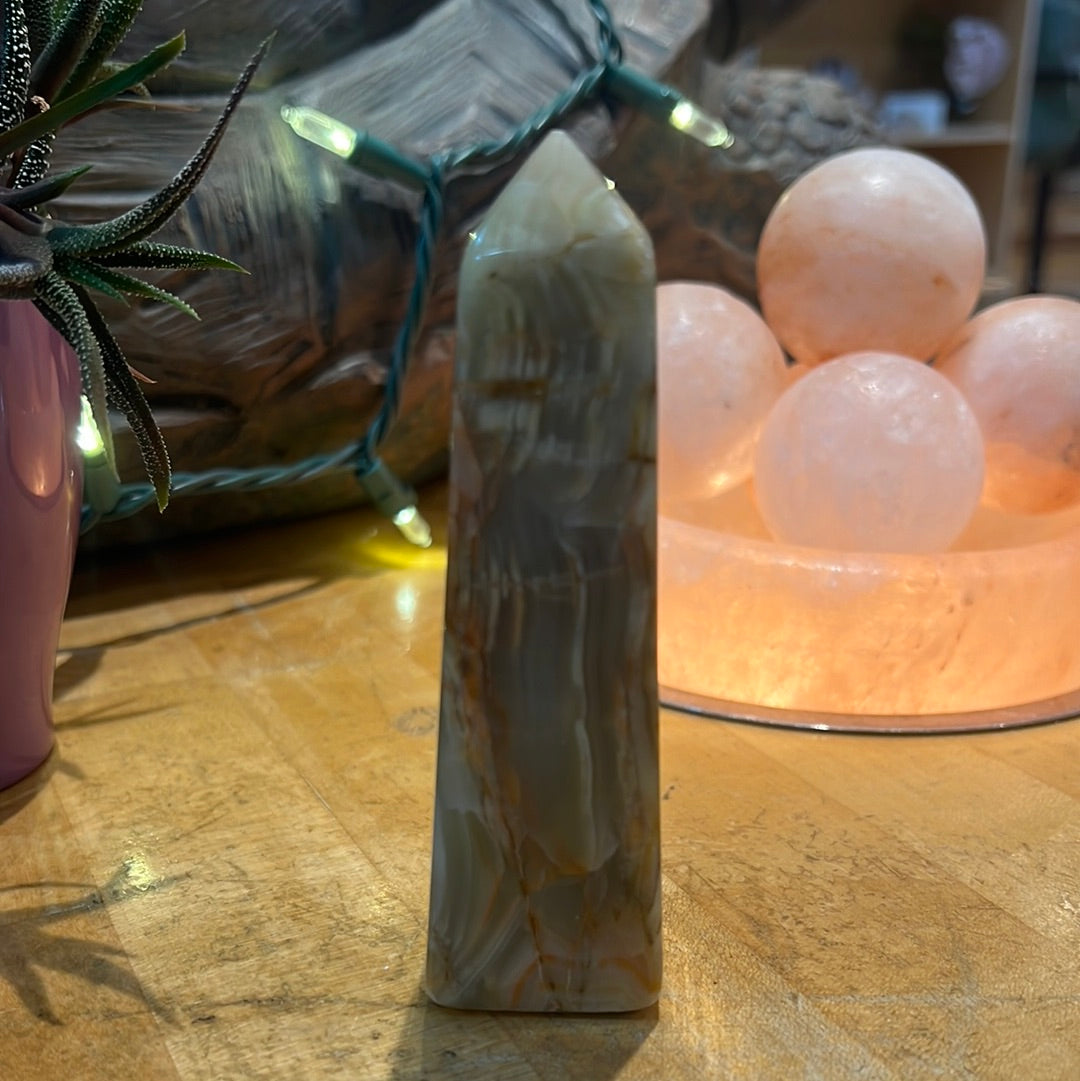 Pink Banded Onyx Tower