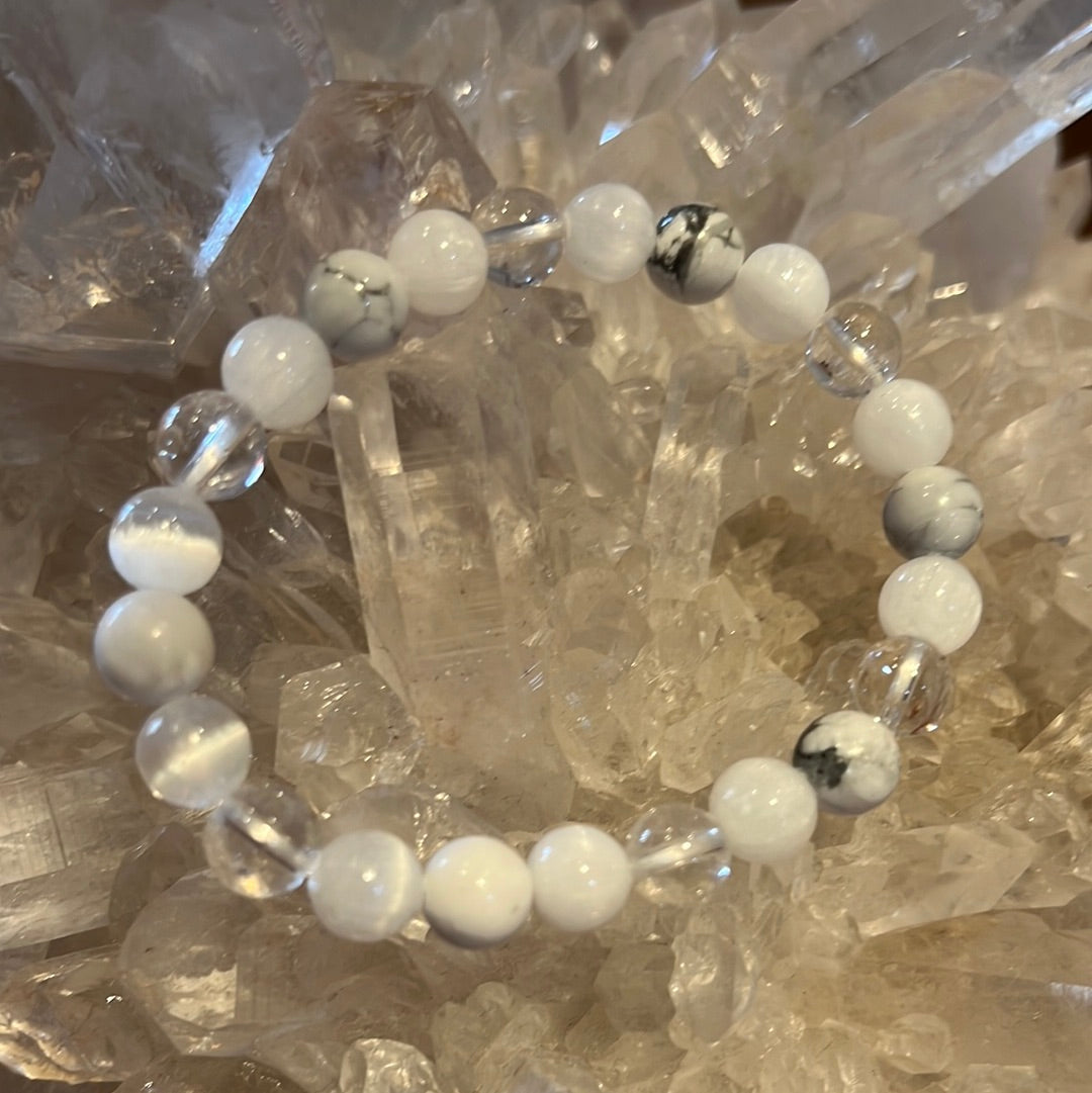Howlite Selenite And Clear Quartz