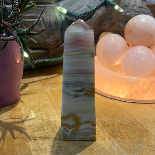 Pink Banded Onyx Tower