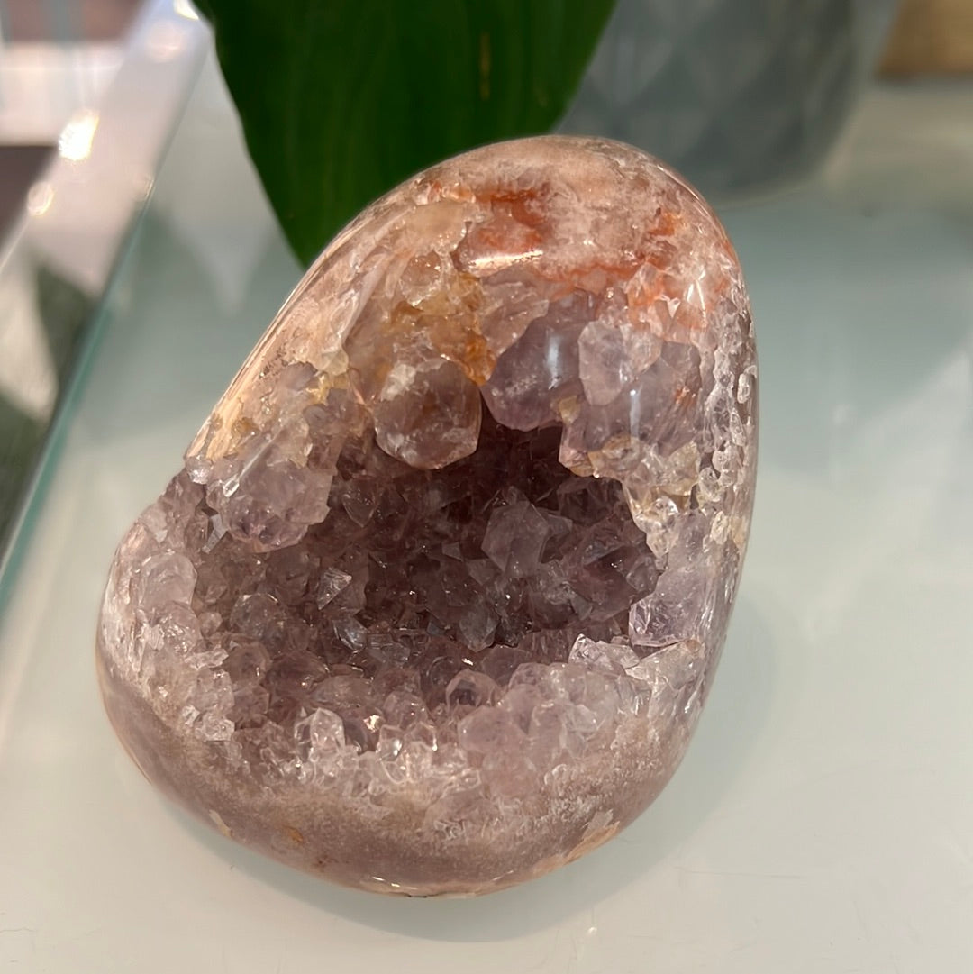 Pink Amethyst With Flower Agate