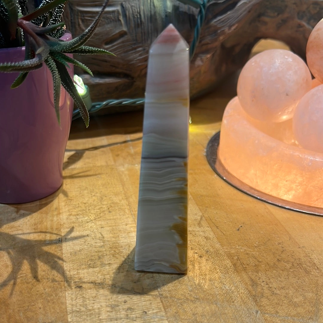 Pink Banded Onyx Tower