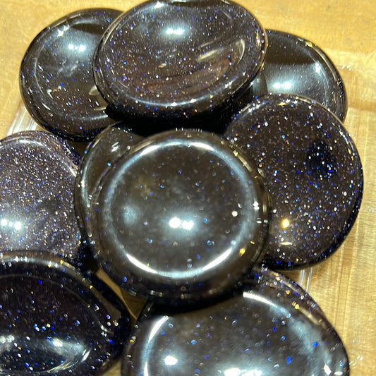 Blue Goldstone Worry Stone