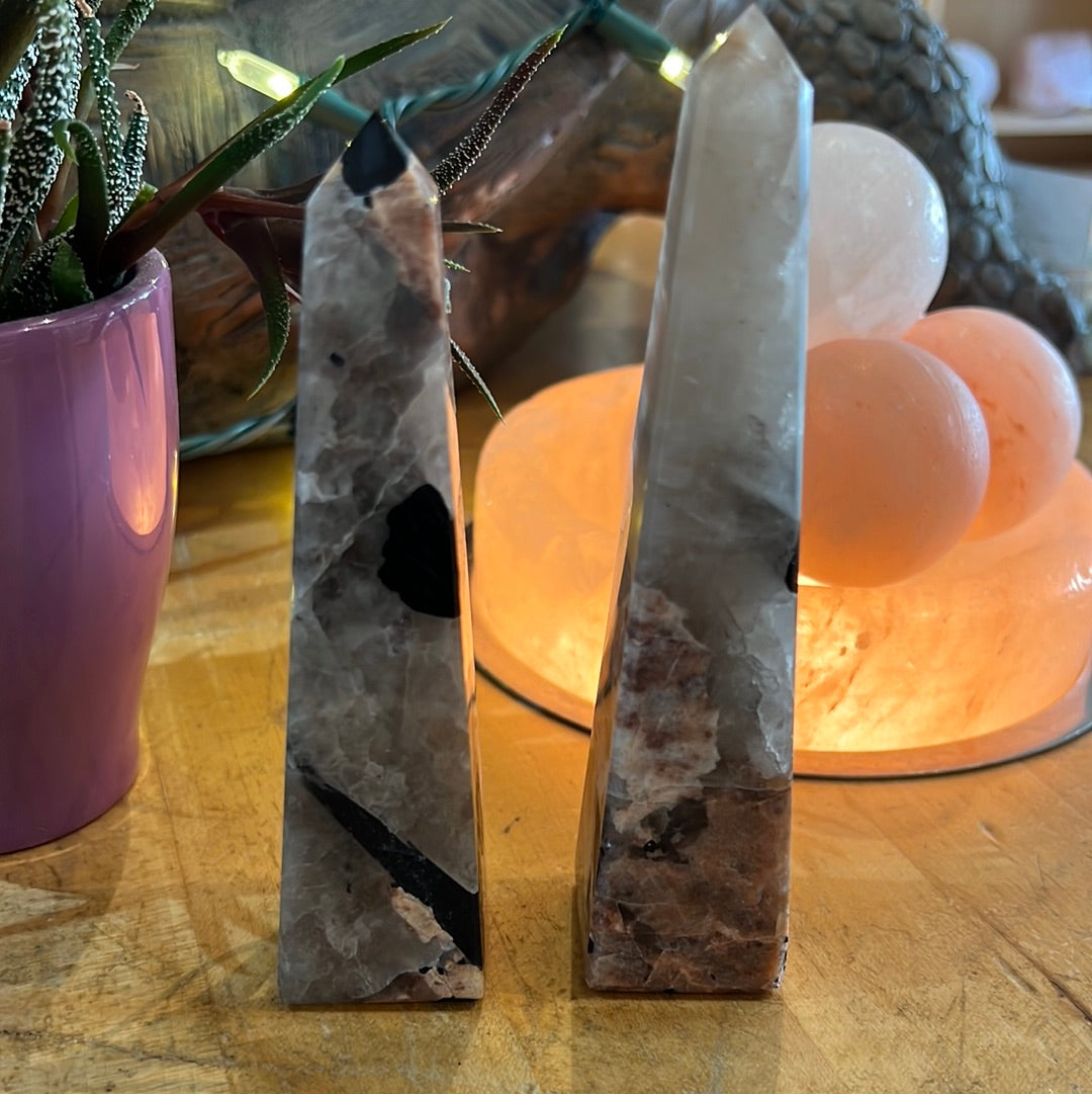 Black Tourmaline On Feldspar Tower