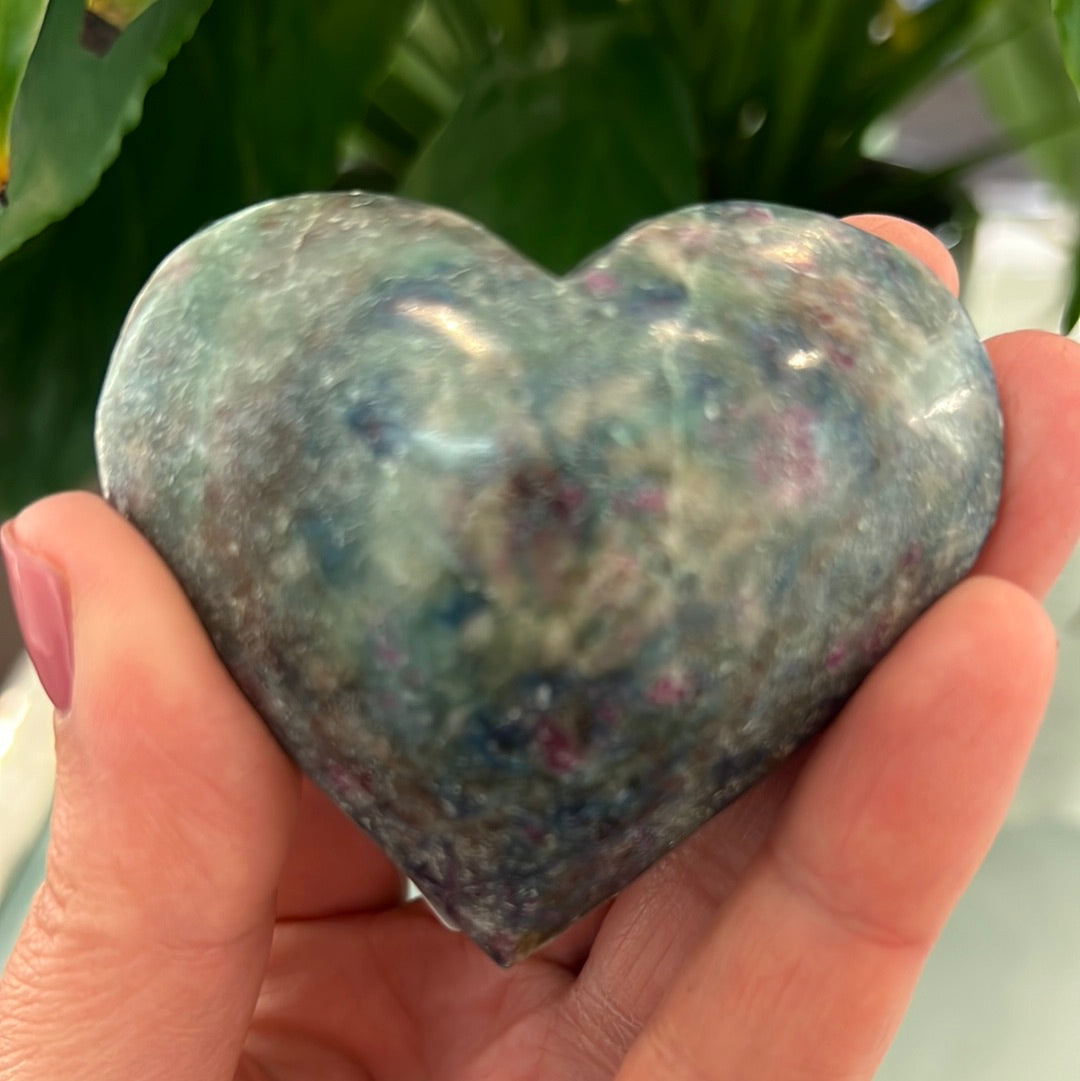 Ruby In Kyanite And Fuchsite Heart