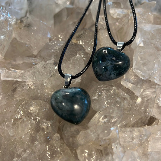 Moss Agate Heart Pendant