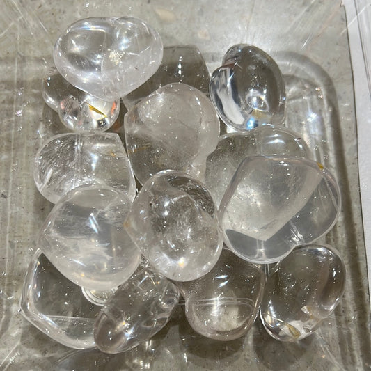 Clear Quartz Hearts