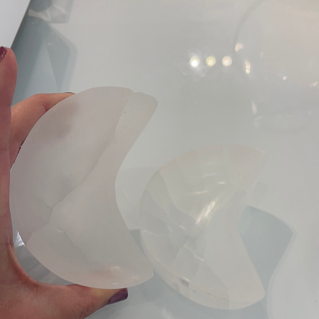 Selenite Moon Bowl small