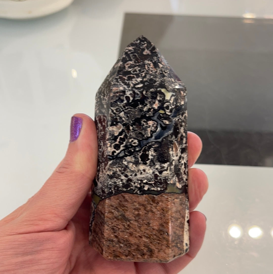Mosaic Chalcedony Quartz Tower