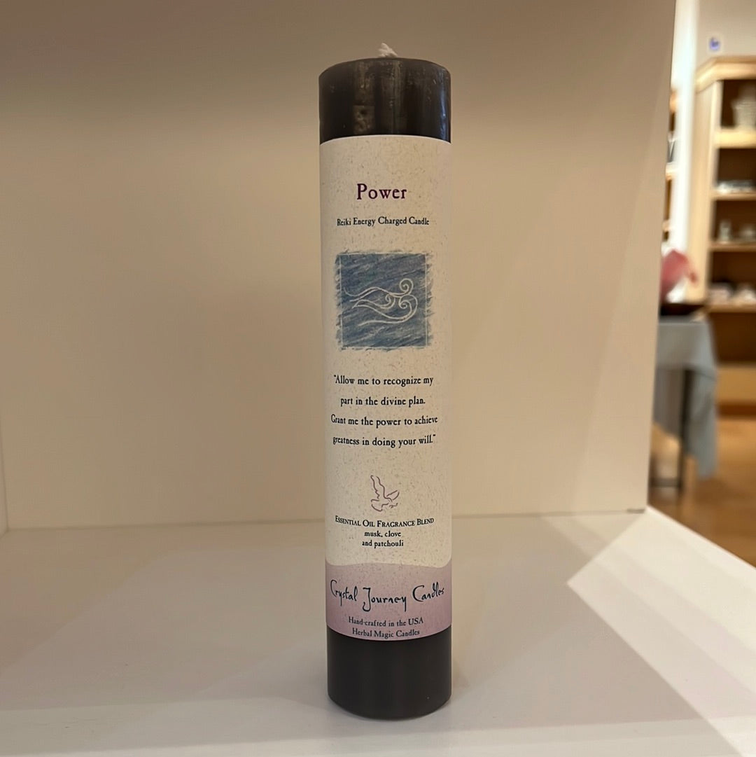 Power - Crystal Journey Thin Pillar Candle