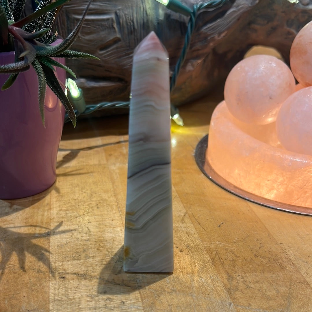 Pink Banded Onyx Tower