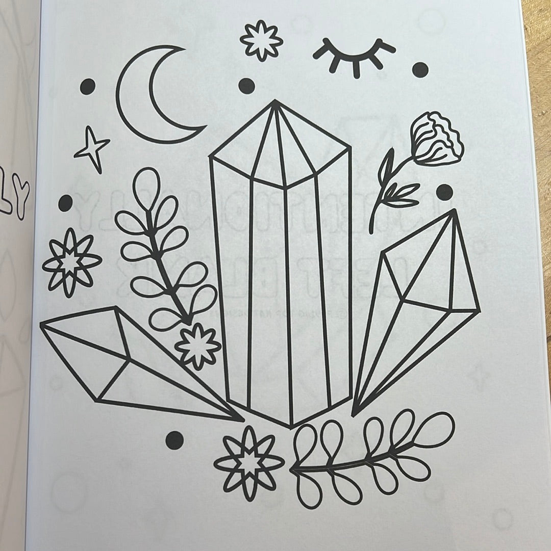 Crystals & Gemstones Coloring Book