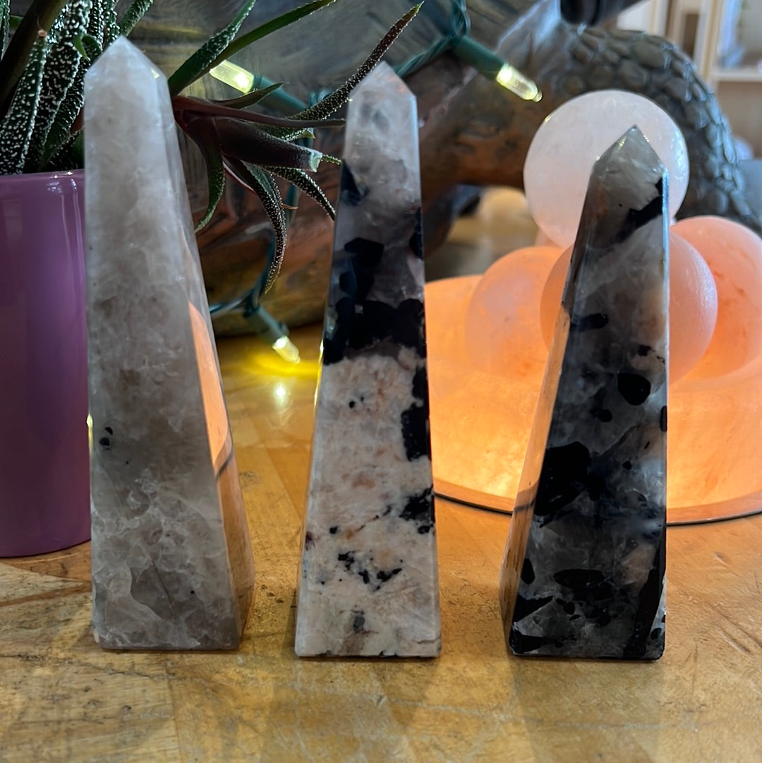 Black Tourmaline On Feldspar