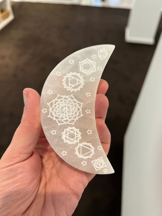 Selenite Chakra Moon