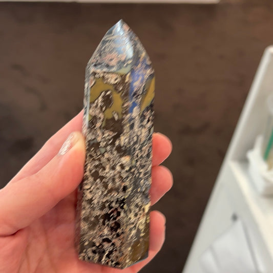 Mosaic Chalcedony Quartz Tower